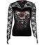 Lifestyle foto Ladies' T-shirt with Lace Sleeves Three Skulls with Roses
