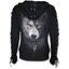 Lifestyle foto Dámská mikina s vázáním Tvář vlka