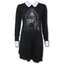 Dedoles oryginalny prezent Ladies' Dress with Collar and design Black Cat in Window