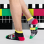 ОТСТЪПКА Весели къси чорапи Цветни квадрати