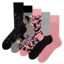 Sale Regular Socks 5-Pack Pink Cats