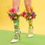 Lifestyle foto Chaussettes rigolotes en coton recyclé Jardin de fleurs