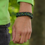 Gift idea Black & Green Paracord Bracelet Shark With Fire Starter, Compass and Whistle