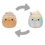 Zľava SQUISHMALLOWS 2v1 frappé Kelen a škoricová rolka Rease, 13 cm