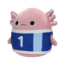 Výnimočný darček od Dedoles SQUISHMALLOWS Axolotl Archie vo futbalovom drese, 20 cm