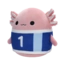 Výnimočný darček od Dedoles Squishmallows Aksolotl Archie z nogometnim dresom, 20 cm