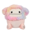 Potešte sa týmto kúskom Dedoles Squishmallows Diane the Peach Bigfoot met regenbooghaar, 20 cm