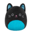Výpredaj Peluche Squishmallows de 20 cm Eponine le chat noir au ventre duveteux bleu néon et aux oreilles scintillantes
