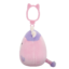 Suchen Sie ein originelles und außergewöhliches Geschenk? überrascht den Beschenkten sicher Squishmallows Clip-On Patty die zwinkernde rosa und lila Kuh, 9 cm