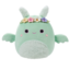 Tip na darček Squishmallows Metino zelen veščar s cvetlično krono in dlakastim trebuhom Tove, 20 cm