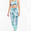 Gift idea Gym Top Blue Leaves