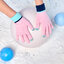 Lifestyle foto Guanti a maglia rosa chiaro e blu