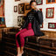 Lifestyle photo Burgundy 3/4 Organic Cotton Leggings