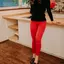 Zľava Legging en coton rouge