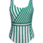 Sale One-piece Swimsuit Green Stripes