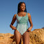 Looking for an original and unusual gift? The gifted person will surely surprise with One-piece Swimsuit Green Stripes