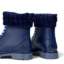 Ajándék tipp Mélykék bélelt lábszármelegítő gumicsizmához