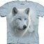 Lifestyle fotó Gyönyörű fehér farkas póló