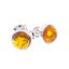 Výpredaj Strieborné zapichovacie náušnice s jantárom Zlaté kvapky