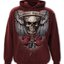 Hľadáte originálny a nezvyčajný darček? Obdarovaného zaručene prekvapí Bordová mikina s kapucňou Krídla lebky