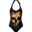 Potešte sa týmto kúskom Dedoles Dámske plavky s otvoreným chrbtom Punisher lebka