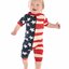 Hľadáte originálny a nezvyčajný darček? Obdarovaného zaručene prekvapí Overal pre batoľa s krátkym rukávom Vlajka USA