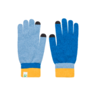 Blauw en oranje gebreide handschoenen