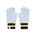 Lichtblauw en zwart gebreide handschoenen