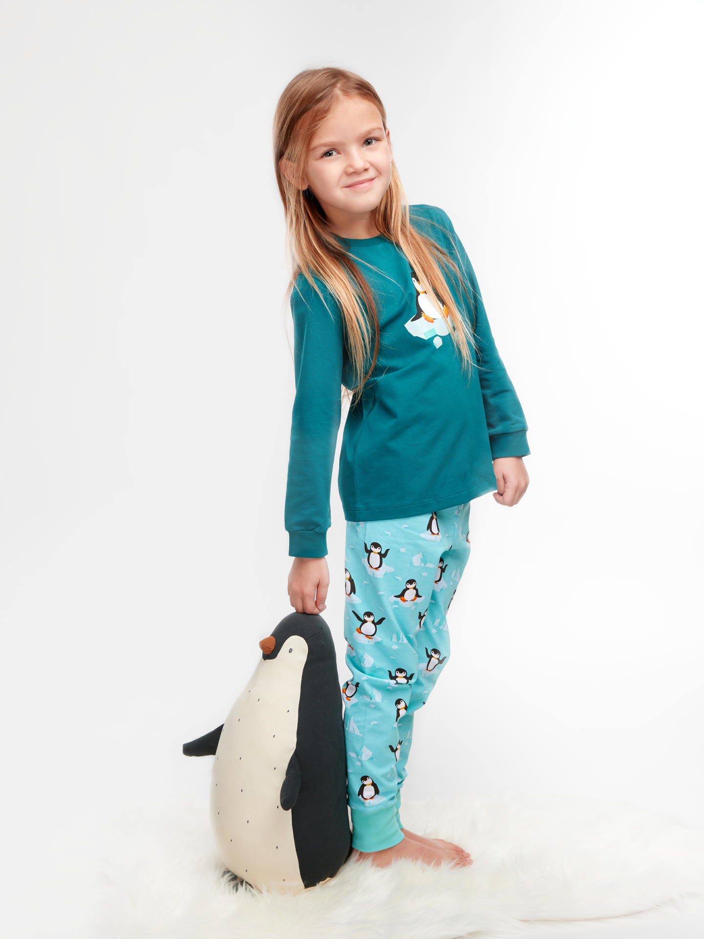 Fifty Oath Perforate Pijamale Vesele pentru Copii Pinguin pe Gheață | Dedoles