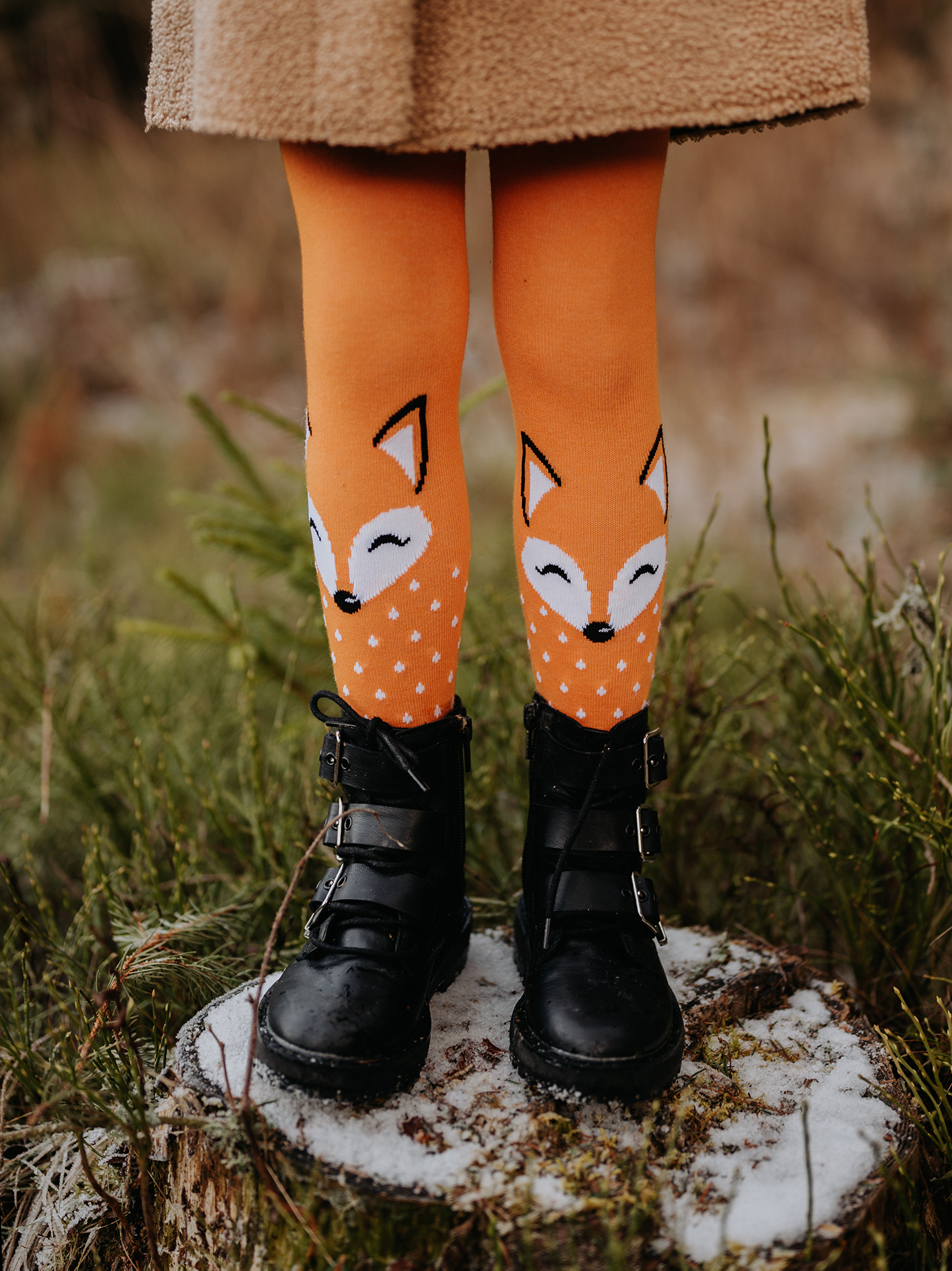 LULUZULU Unisex Full Leg Tights - ''Fox in socks'' - My Baby Edit