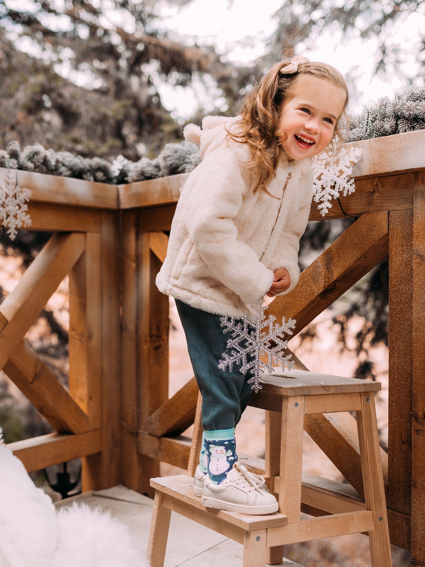 Chaussettes chaudes rigolotes pour enfants Bonhomme de neige