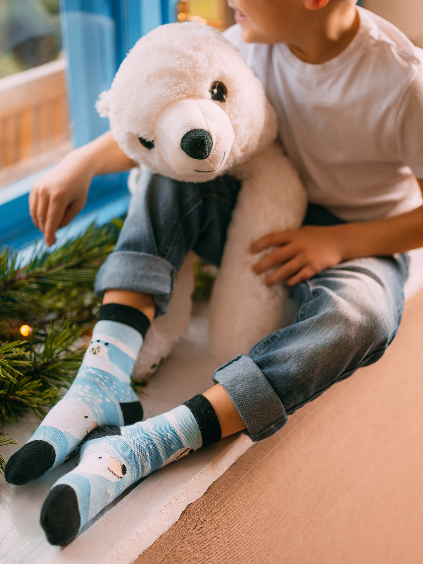 Chaussettes chaudes rigolotes pour enfants Ours en hiver - DEDOLES