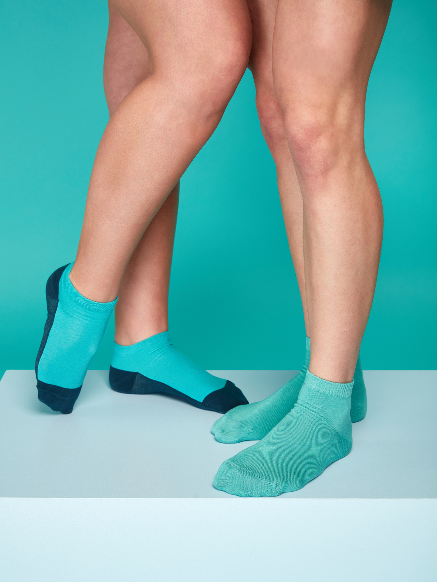 Turquoise Ankle Socks Footprint Dedoles