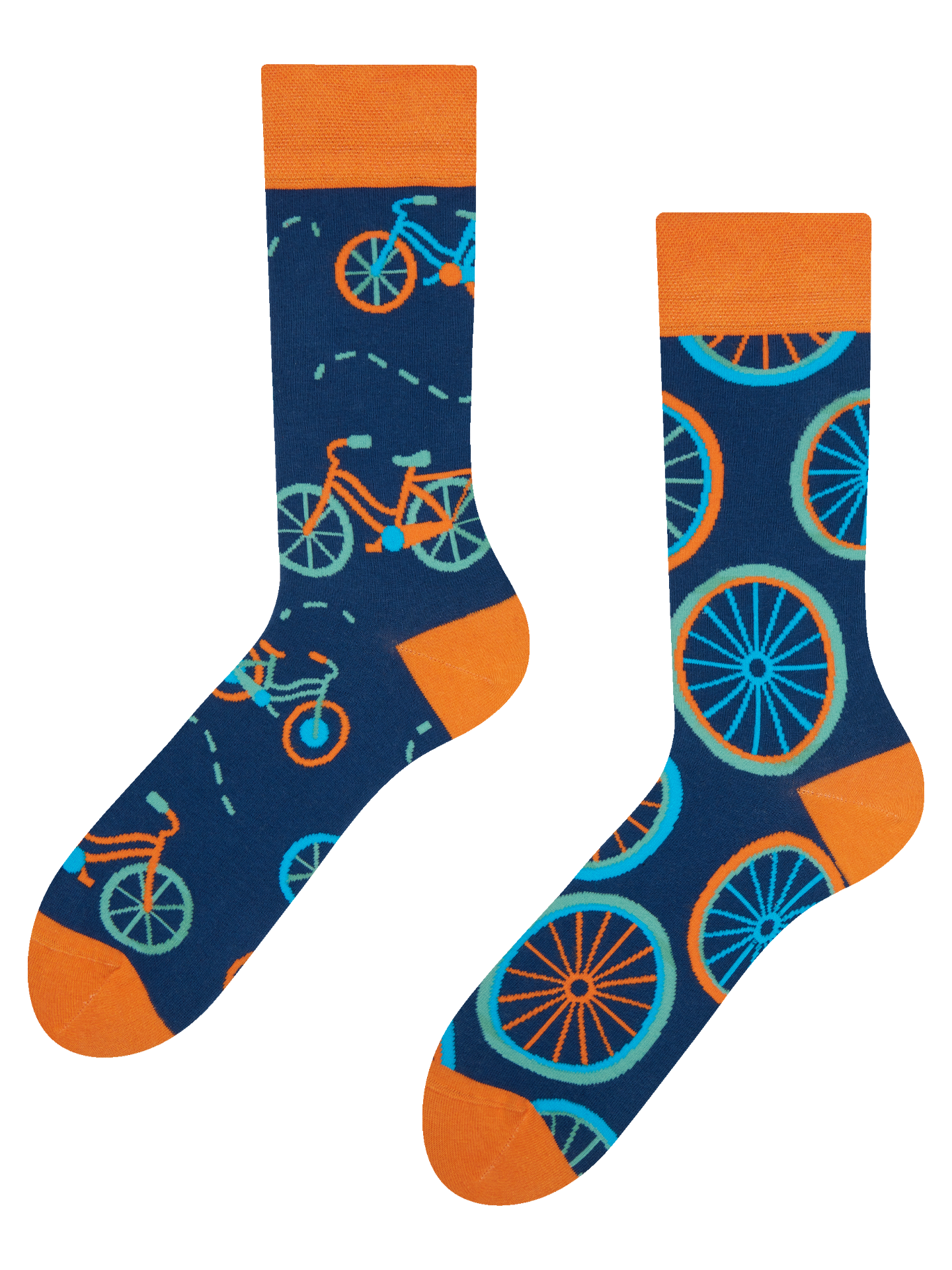 wasserette Bewolkt rekken Vrolijke sokken Oranje fiets | Dedoles