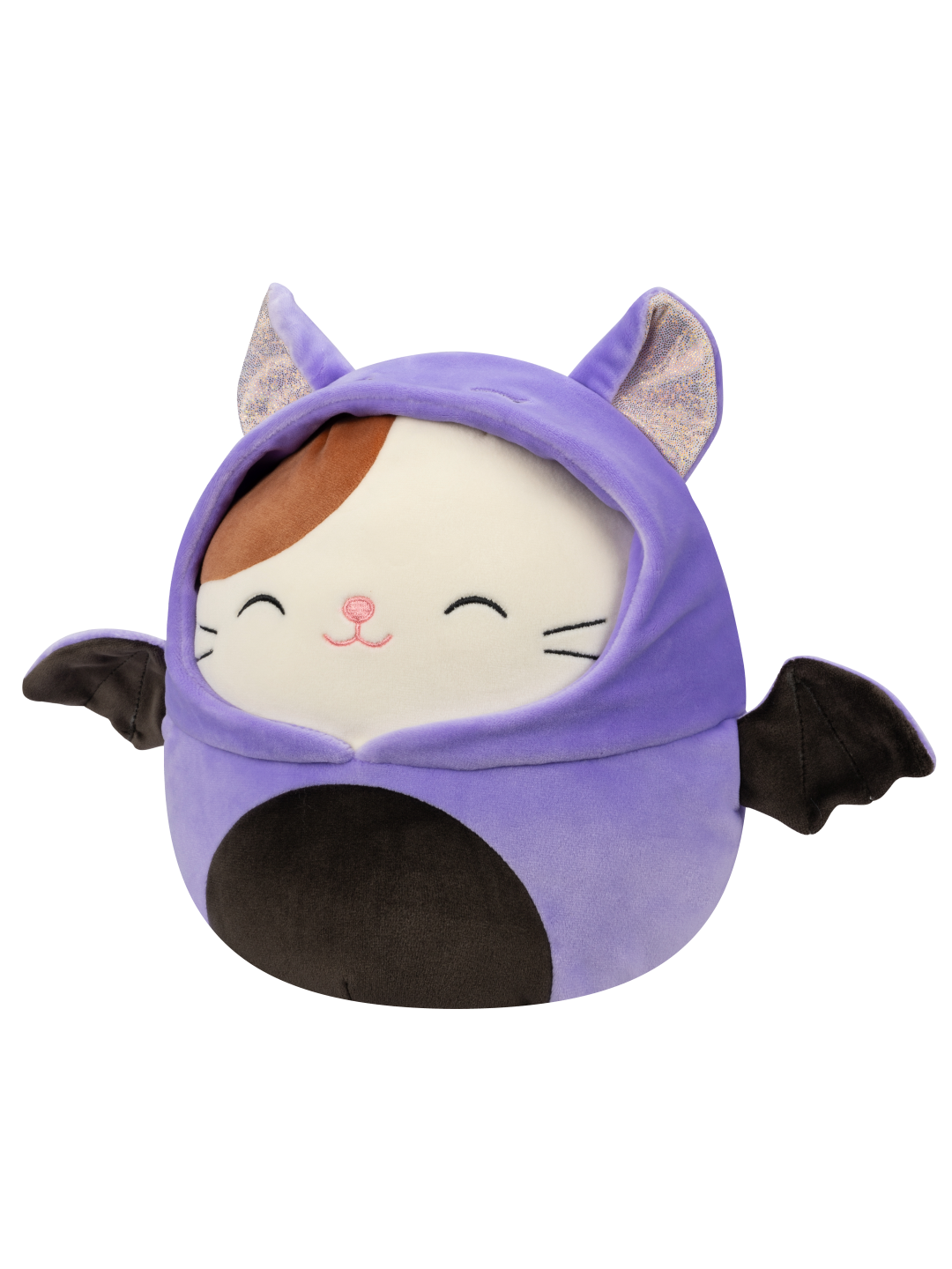 Squishmallows Cam el Gato con Disfraz de Murciélago Morado, 20 cm Dedoles