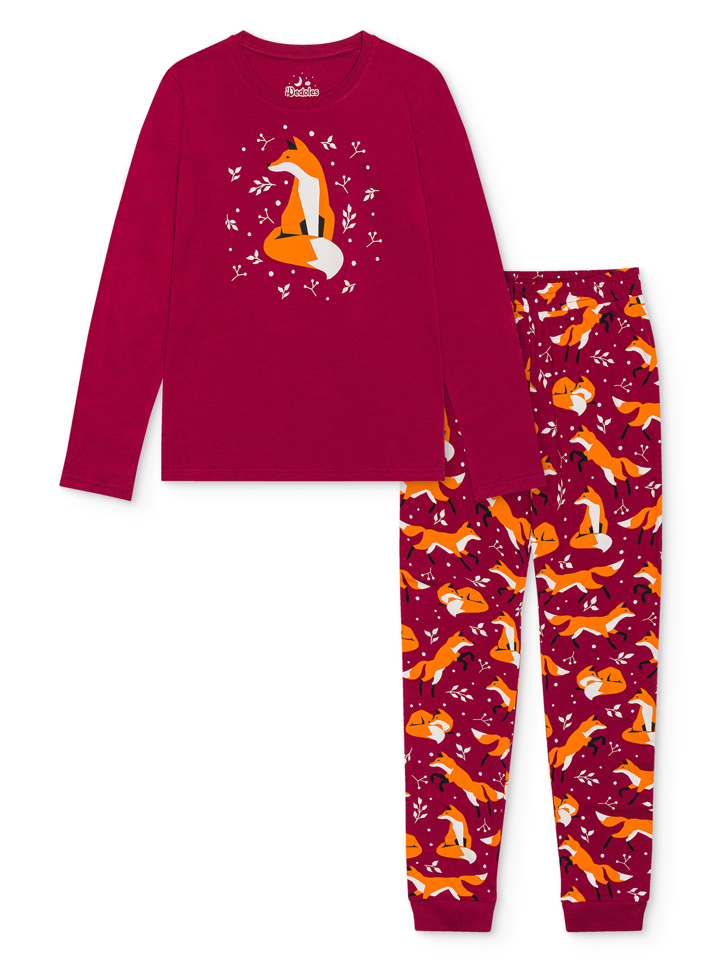 Pyjama rigolo pour femmes Renard et feuilles Dedoles