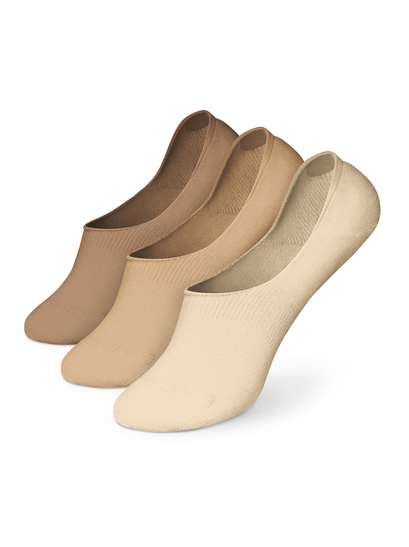 Cotton No Show Socks 3pack Natural Dedoles