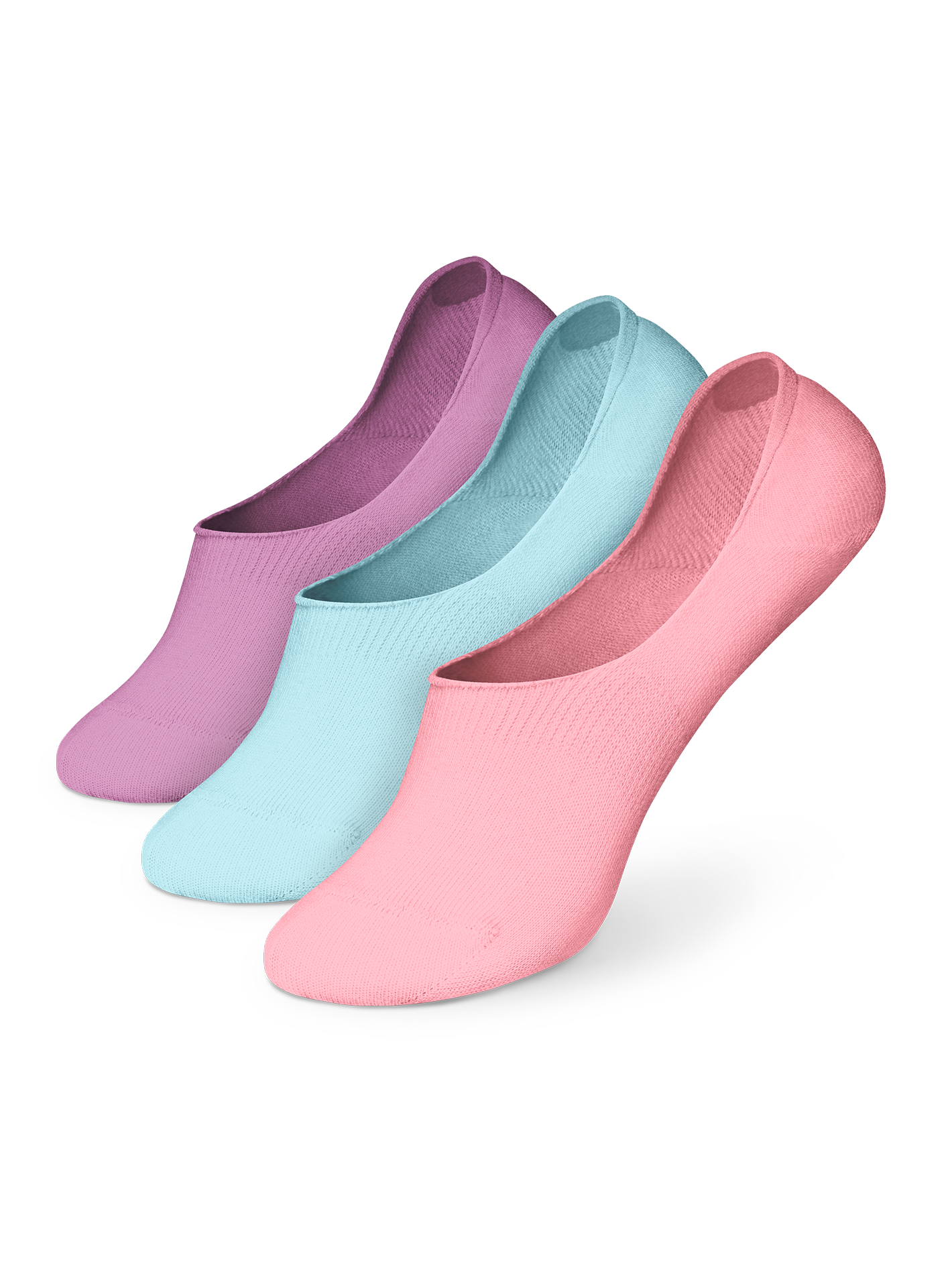 Cotton No Show Socks 3pack Pastel Dedoles